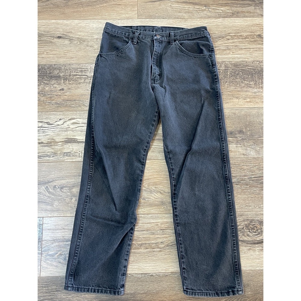 Vintage Rustler Jeans Mens 34x30 Black Regular‎ Fit Cotton Denim Straight Leg